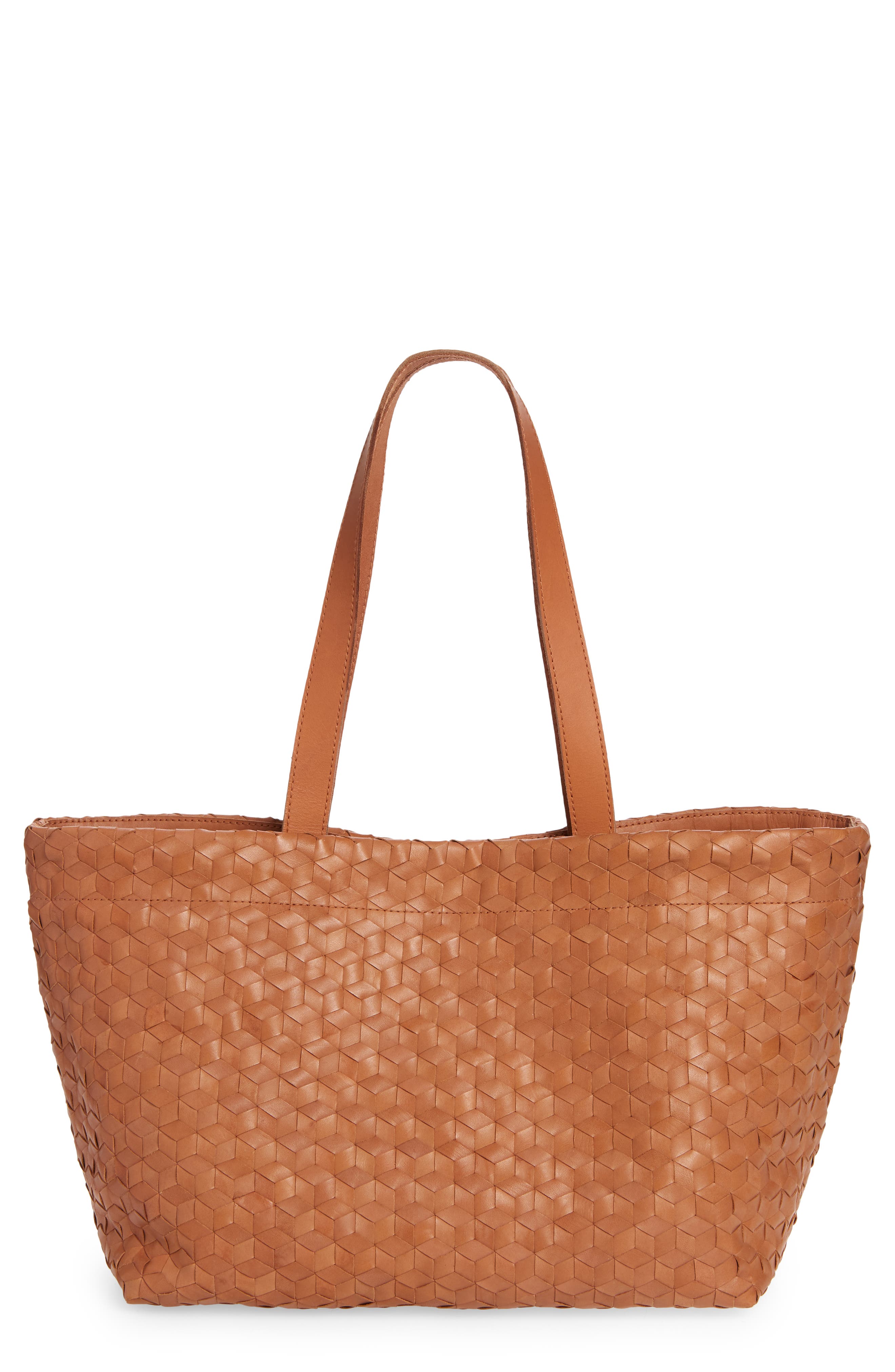 Madewell Medium Woven Leather Tote, Main, color, 