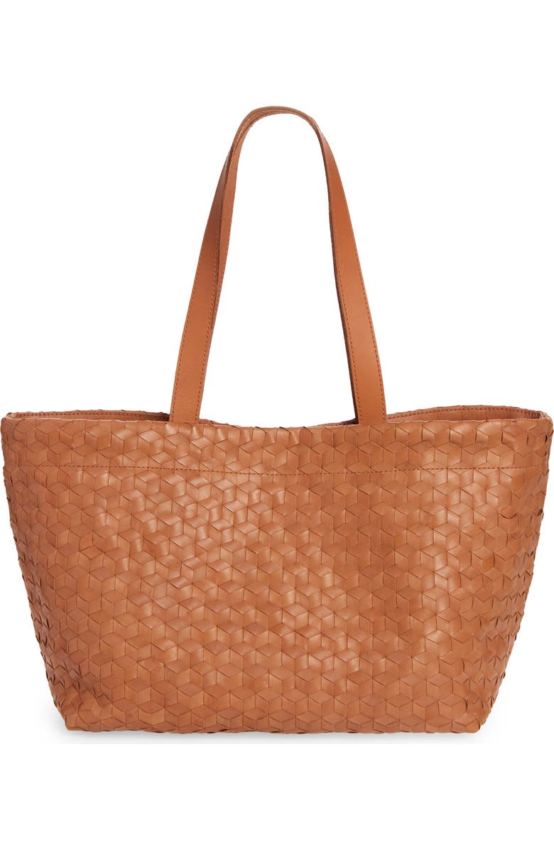 Madewell Medium Woven Leather Tote, Main, color,