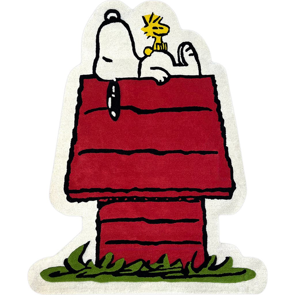 Maison Deux Peanuts Dog House Rug in Red /Black  product