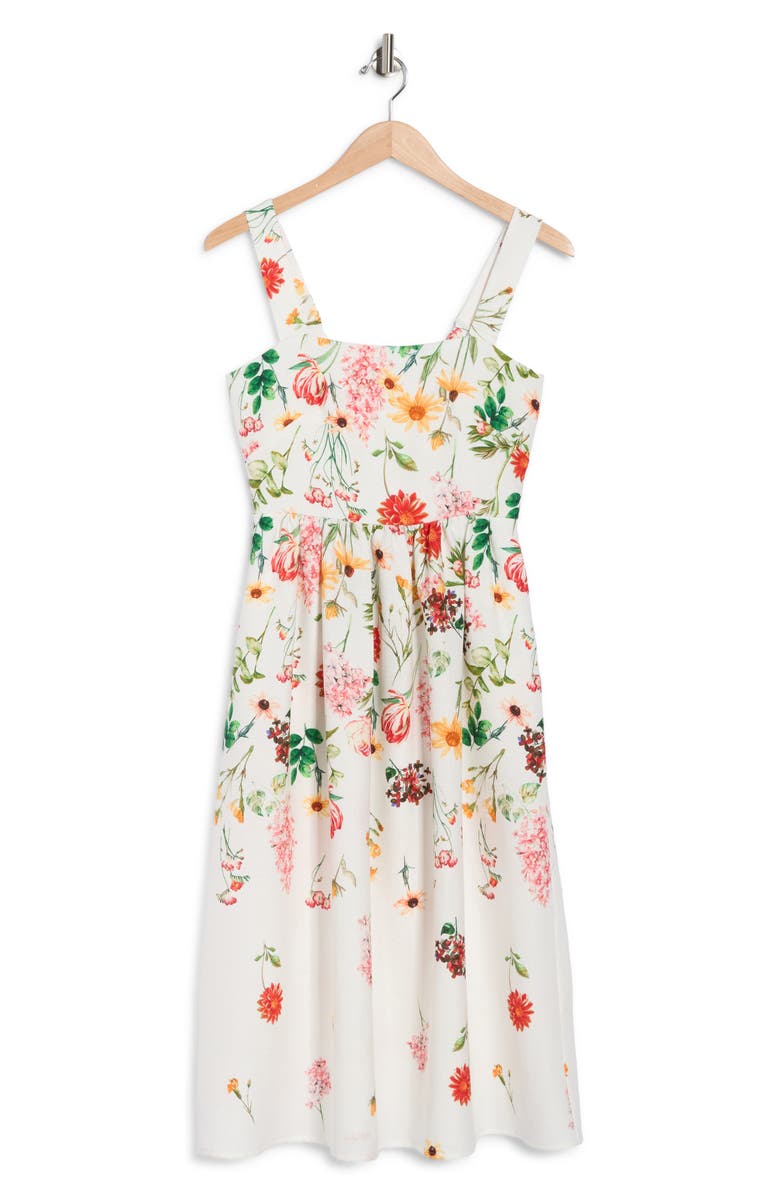 Eliza J Floral Square Neck Midi Sundress, Alternate, color, 
