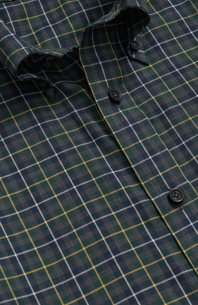 Brooks Brothers Lux Check Brushed Twill Button-Down Shirt, Alternate, color, 