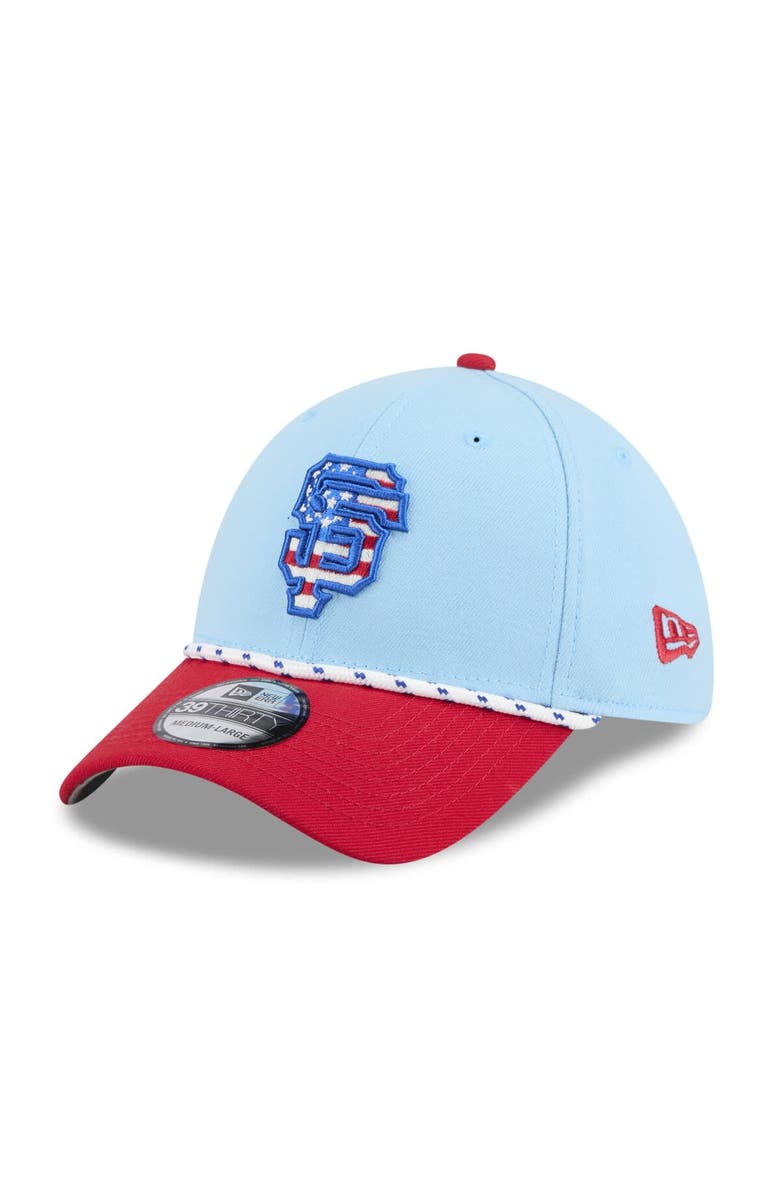 New Era Men's New Era Light Blue/Red San Francisco Giants 2025 Fourth of July 39THIRTY Flex Hat, Alternate, color, Light Blue