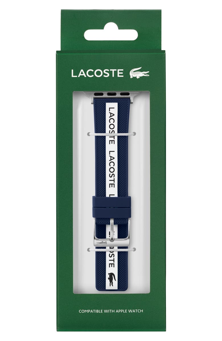 Lacoste Striping Silicone 20mm Apple Watch<sup>®</sup> Watchband, Alternate, color, 