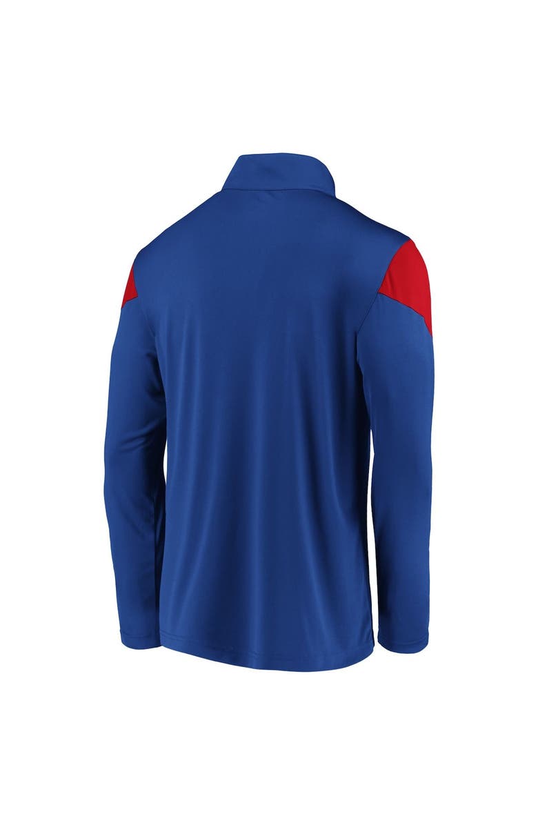 FANATICS Men's Fanatics Branded Royal Texas Rangers Primary Logo Quarter-Zip Jacket, Alternate, color, 