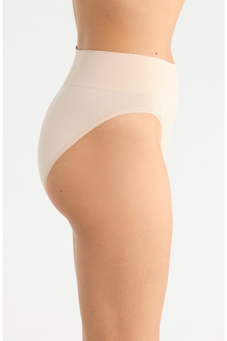 Seamless Hi-Cut Briefs, Alternate, color, BEIGE SMOKE