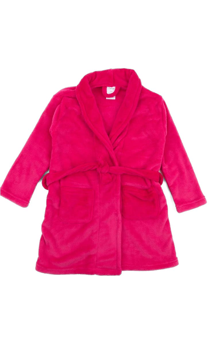 Leveret Kids Fleece Robe, Shawl Collar, Solid Colors, Alternate, color, Hot Pink