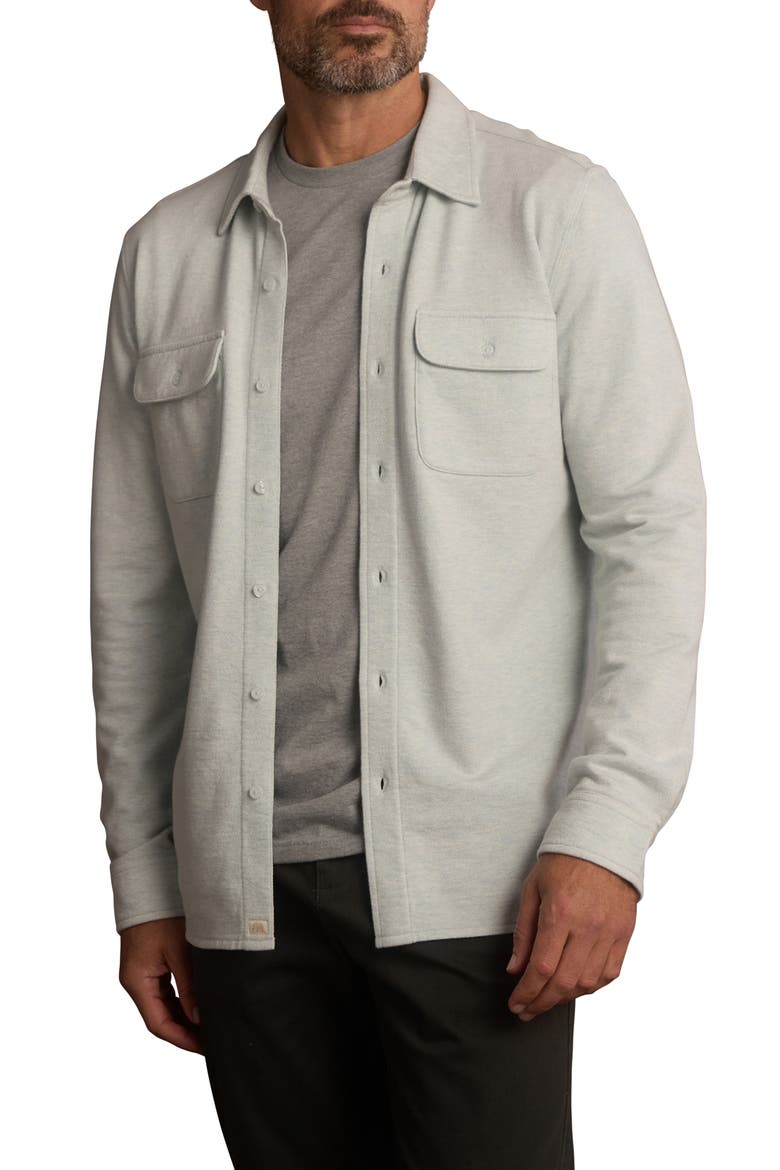 Textured Knit Long Sleeve Button-Up Shirt, Main, color, BLUE FOG