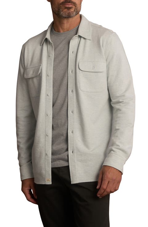Textured Knit Long Sleeve Button-Up Shirt