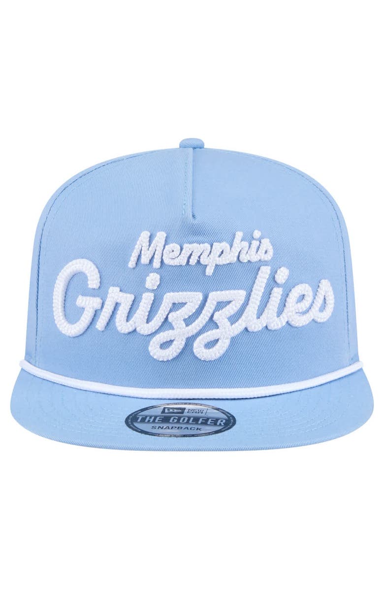 New Era Men's New Era Light Blue Memphis Grizzlies Team Text Golfer Snapback Hat, Alternate, color, 
