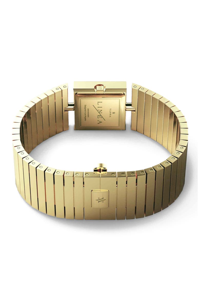 Linea Gemstone Watch, Alternate, color, White Pearl-Gold