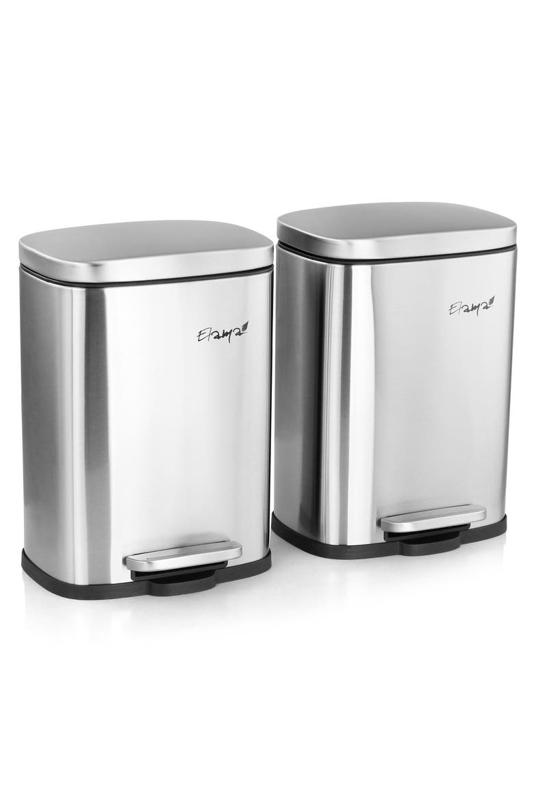 3 Piece 13 Gallon and 1.3 Gallon Trash Bin, Alternate, color, Silver