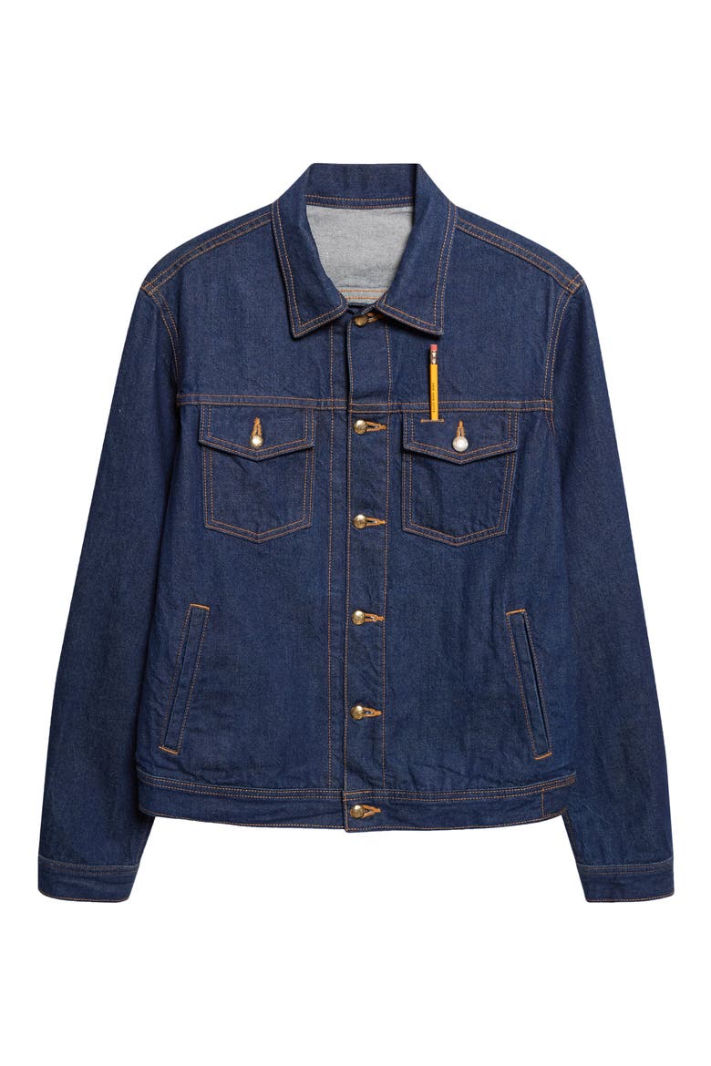 Deep Indigo Denim Trucker Jacket, Main, color, DEEP INDIGO