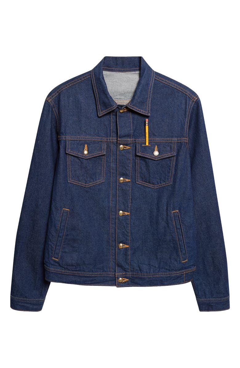 Rodeo Work Wear Deep Indigo Denim Trucker Jacket, Main, color, Deep Indigo