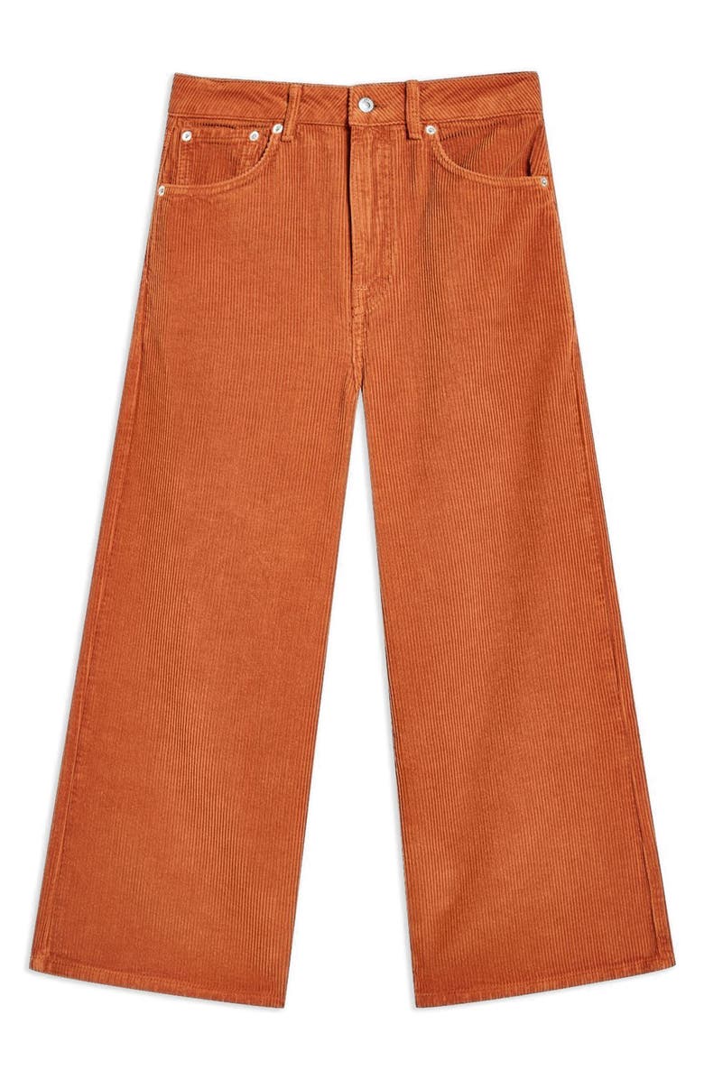 Topshop Wide Leg Corduroy Trousers, Alternate, color, 