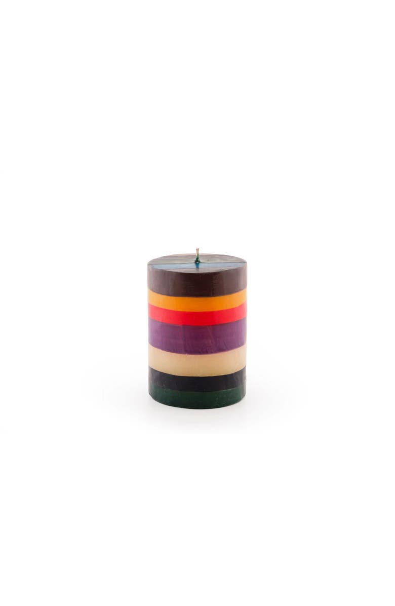 Thumbprint Artifacts Memphis Stripe Painted Cube Candle, Alternate, color, Memphis - 2X2x3"
