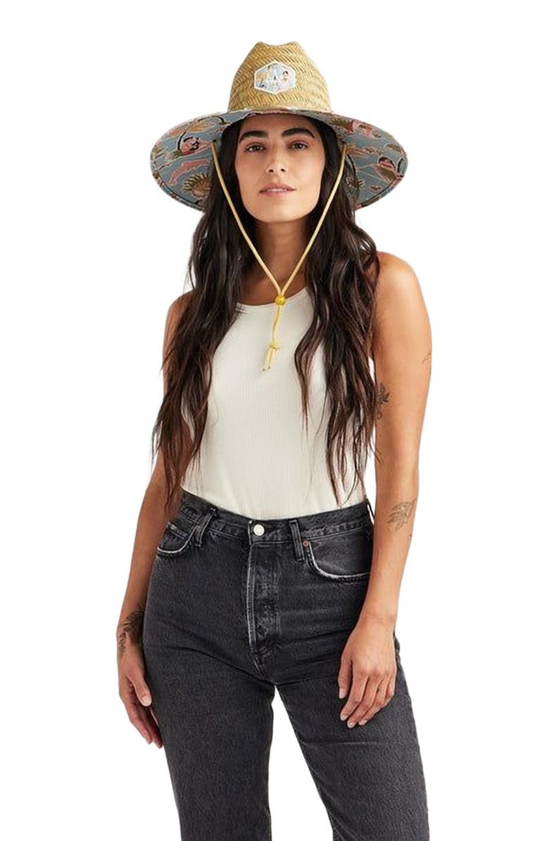 Hemlock Islander Straw Lifeguard Hat, Alternate, color, Hula Dolphin