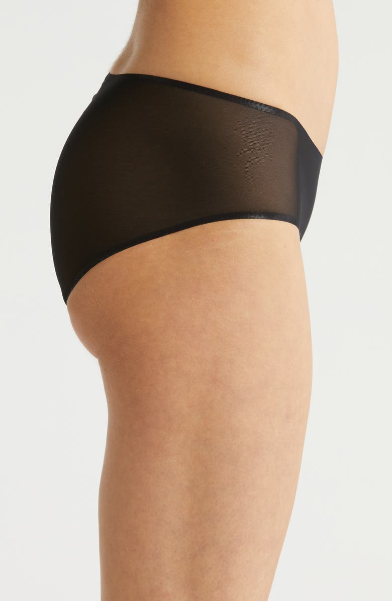 Commando Chic Mesh Bikini, Alternate, color, Black