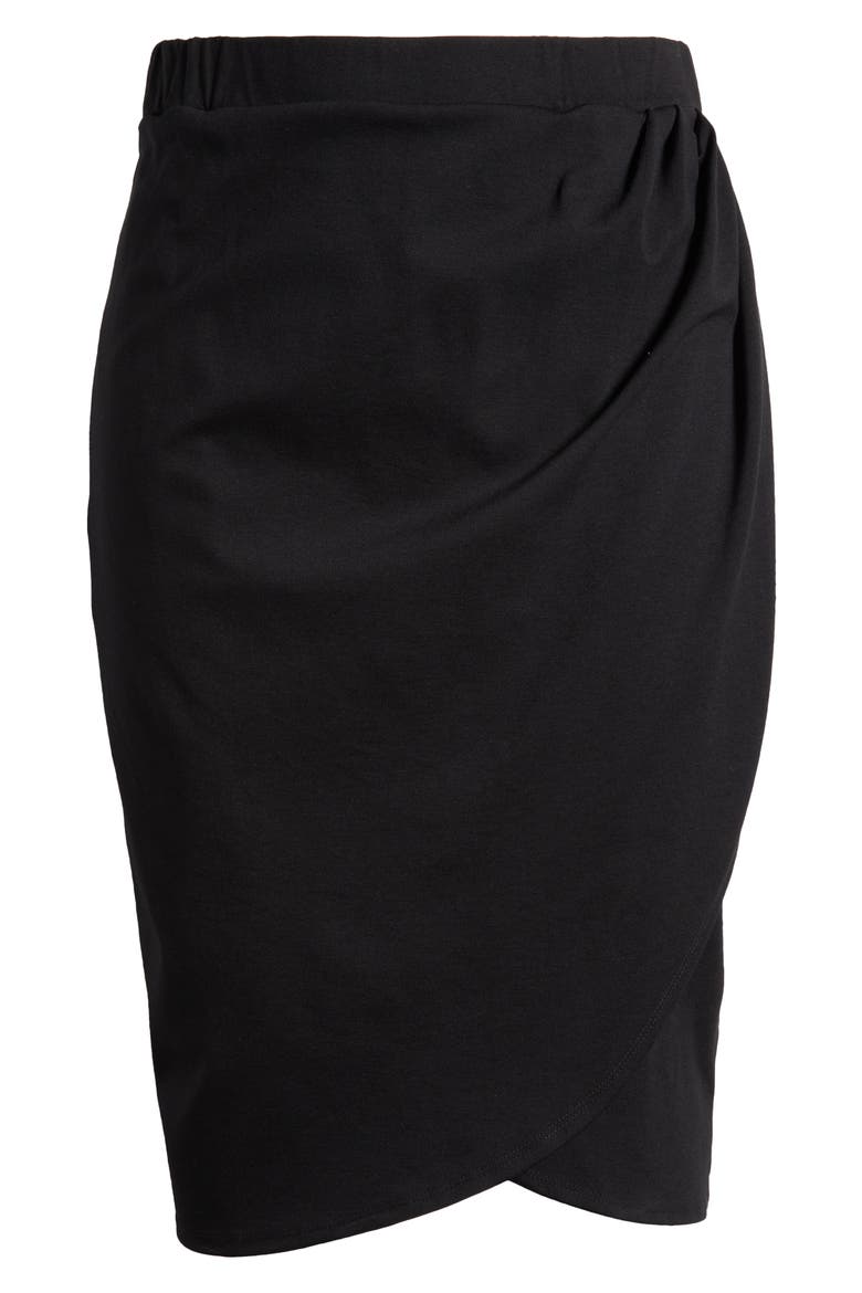 Tulip Hem Wrap Skirt, Alternate, color, BLACK