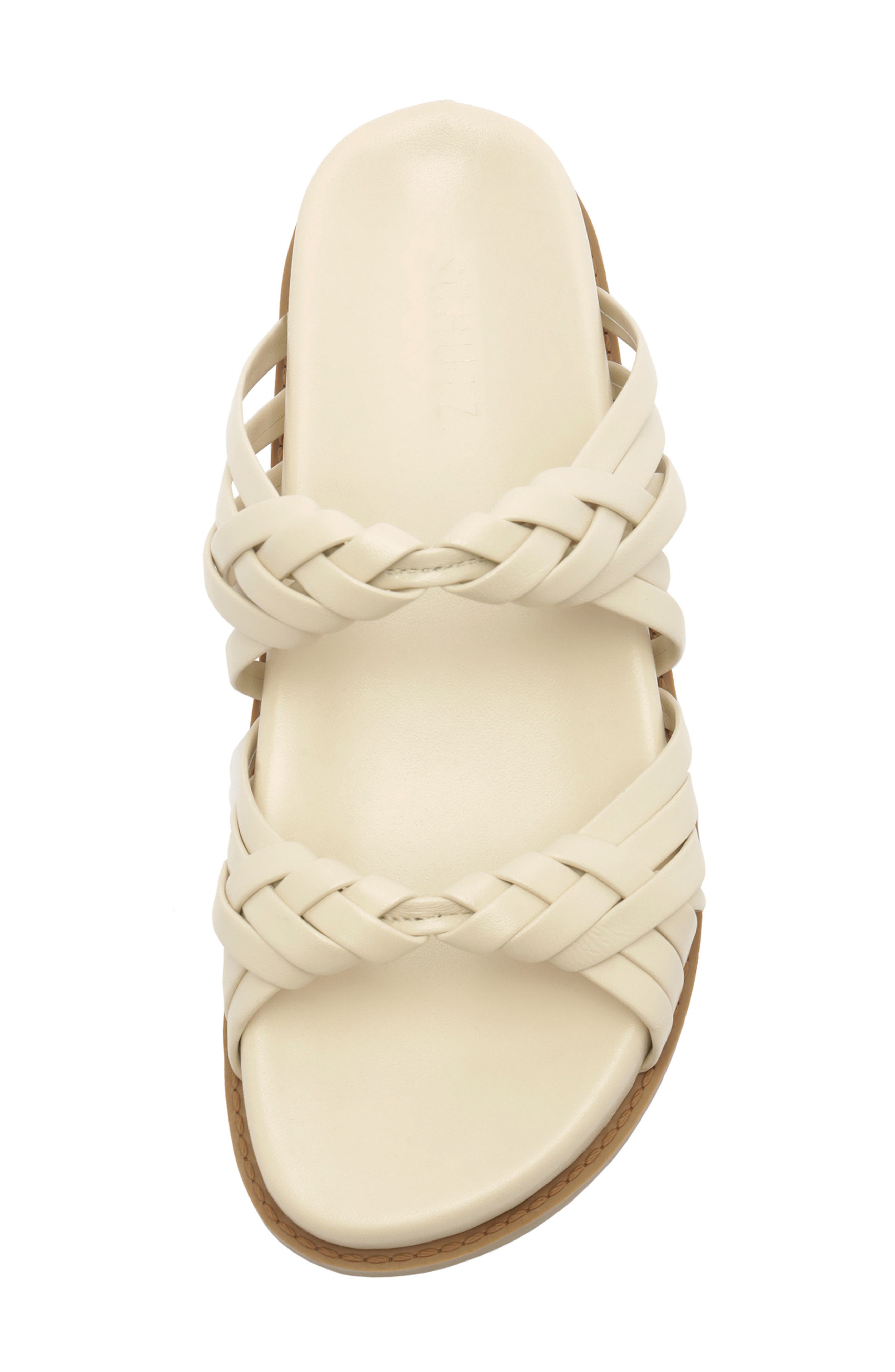 Schutz Tara Sporty Braided Sandal, Alternate, color, Sugar White