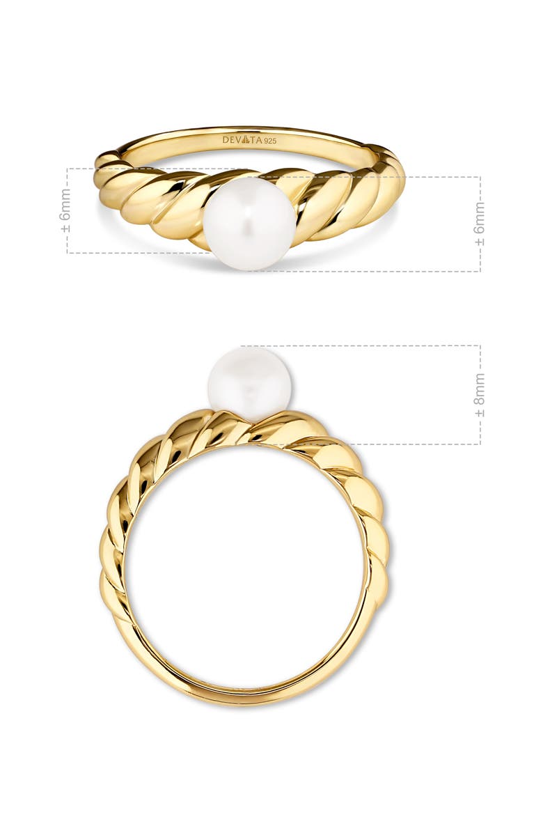 DEVATA Cultured Freshwater Pearl Rope Band Ring, Alternate, color, Gold