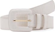 MANGO Crocodile Print Faux Leather Belt