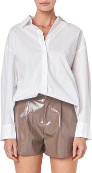 Grey Lab Oversize Cotton Button-Up Shirt