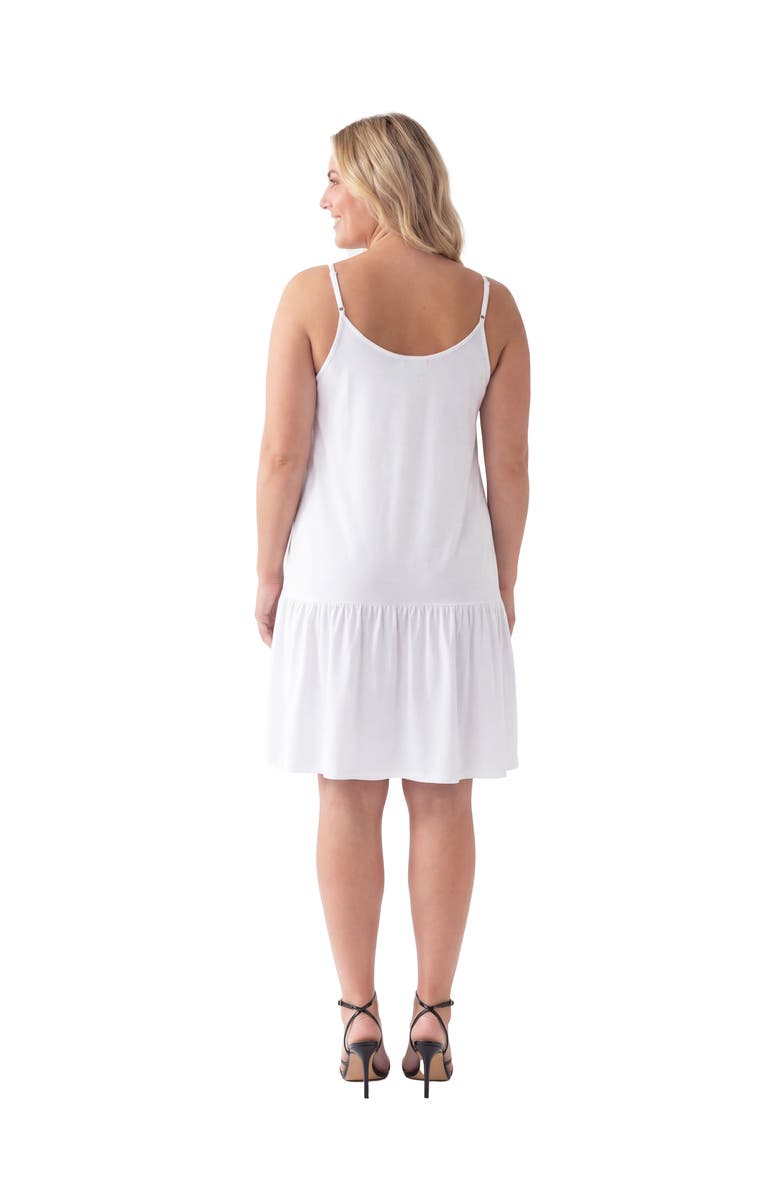 24seven Comfort Apparel Curvy Essential Scoop Neck Spaghetti Strap Pocket A-Line Mini Dress, Alternate, color, White