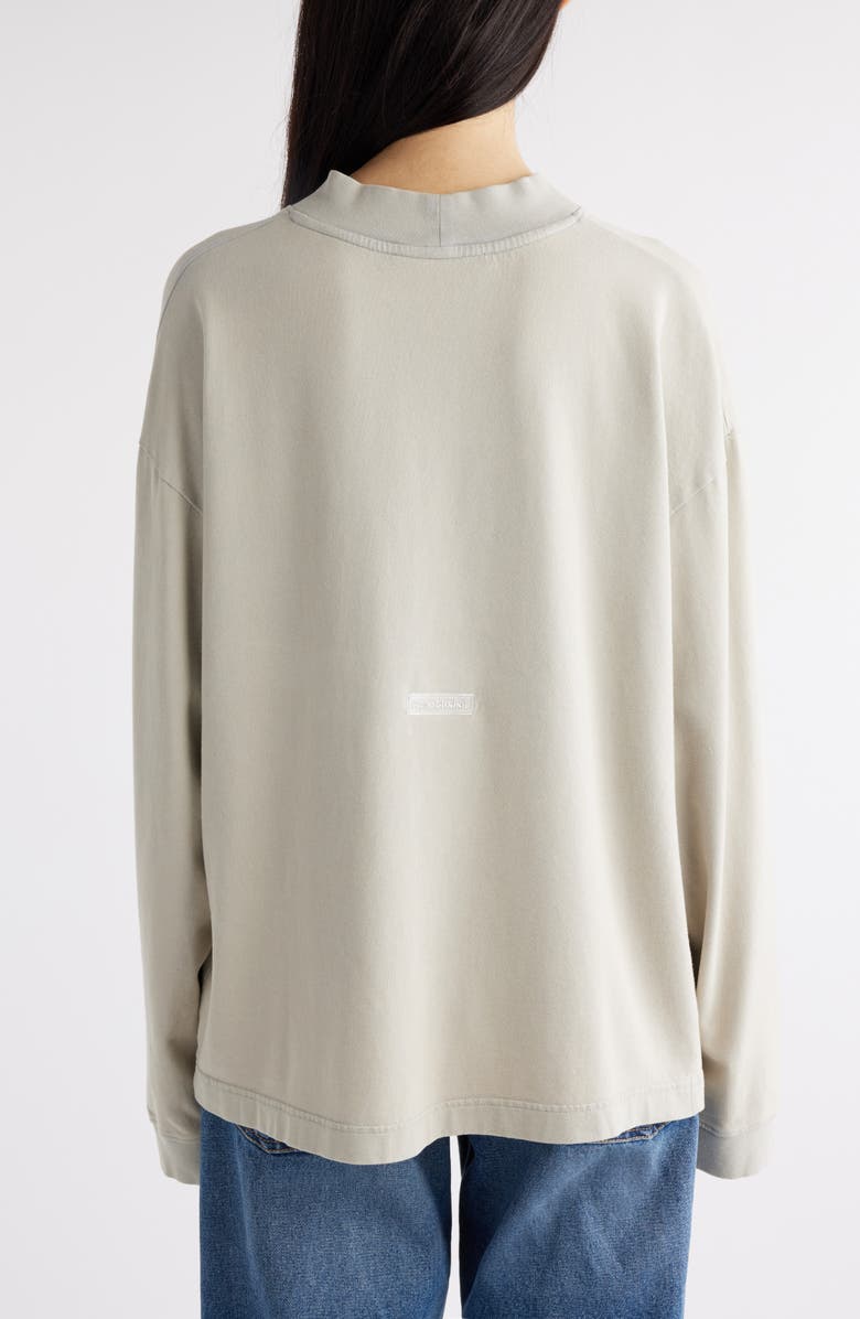 Acne Studios Enick Mock Neck Cotton Sweatshirt, Alternate, color, Bright Grey