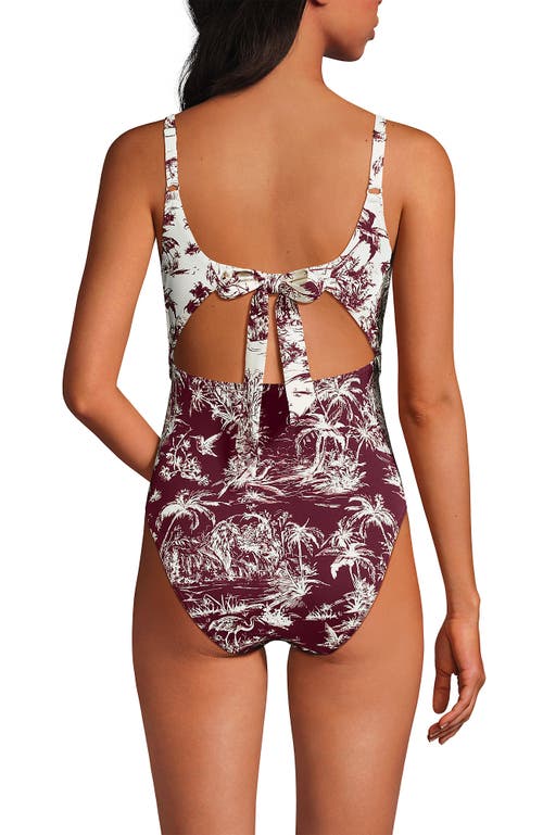 Shop Lands' End Wrap Monokini High Leg One Piece Swimsuit