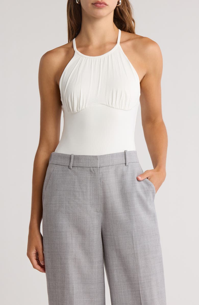 Simkhai Elara Stretch Jersey Bodysuit, Main, color, White