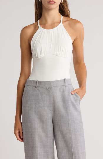 Simkhai Elara Stretch Jersey Bodysuit In White