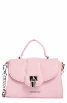 Faux Leather Top Handle Bag