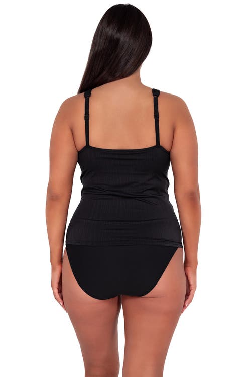 Sunsets Escape Emerson Tankini In Black Seagrass Texture