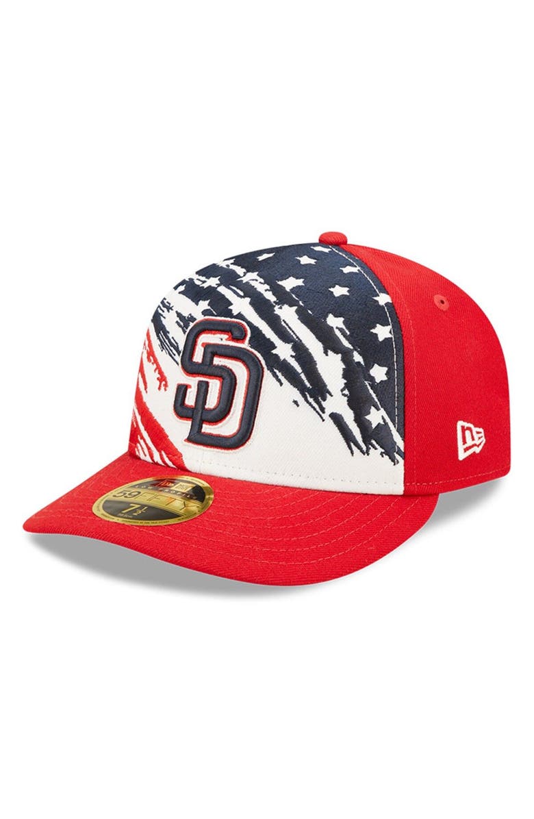 New Era Men's New Era Red San Diego Padres 2022 4th of July Low Profile 59FIFTY Fitted Hat, Main, color, Red