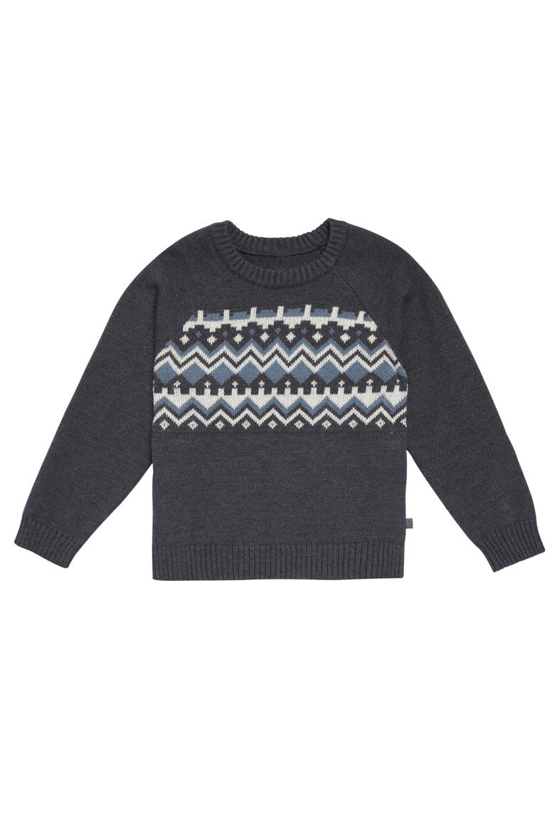 Fair Isle Sweater, Main, color, Dark Grey