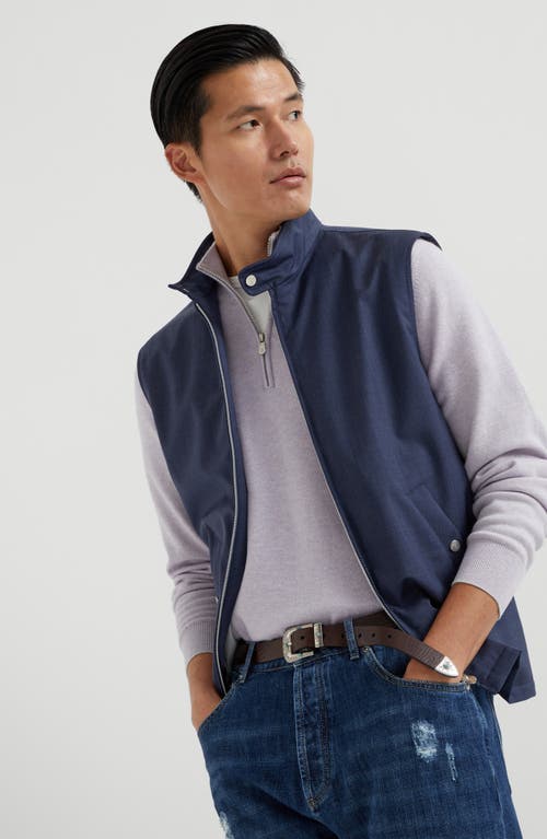 Brunello Cucinelli Vest With Thermore® Padding In Denim