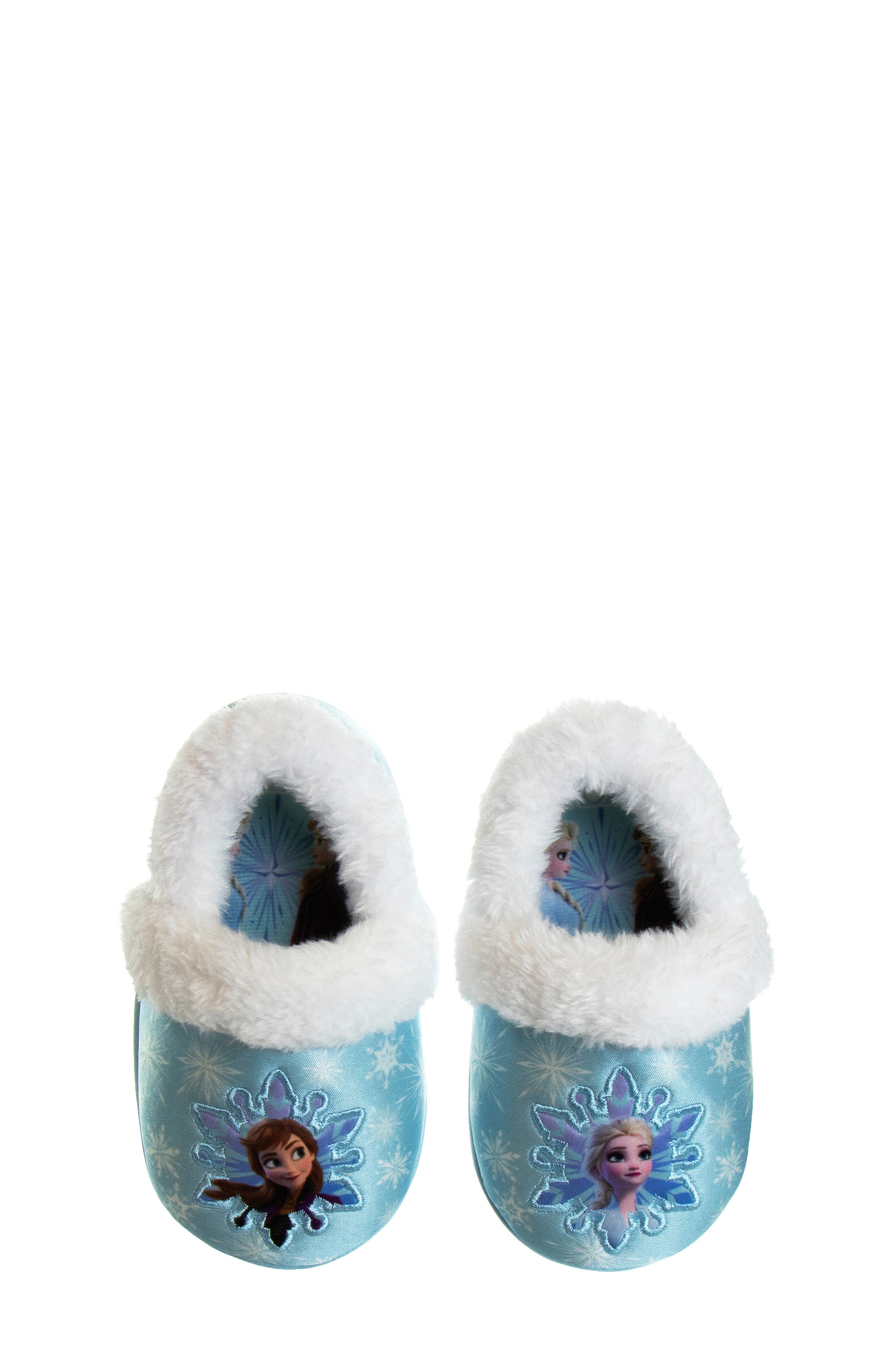 JOSMO x Disney<sup>®</sup> Kids' Frozen Elsa & Anna Slipper, Alternate, color, Blue/ White