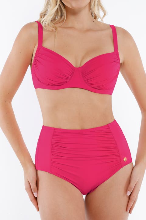 Tropical Print Underwire Shaping High Waist Swimwear Set