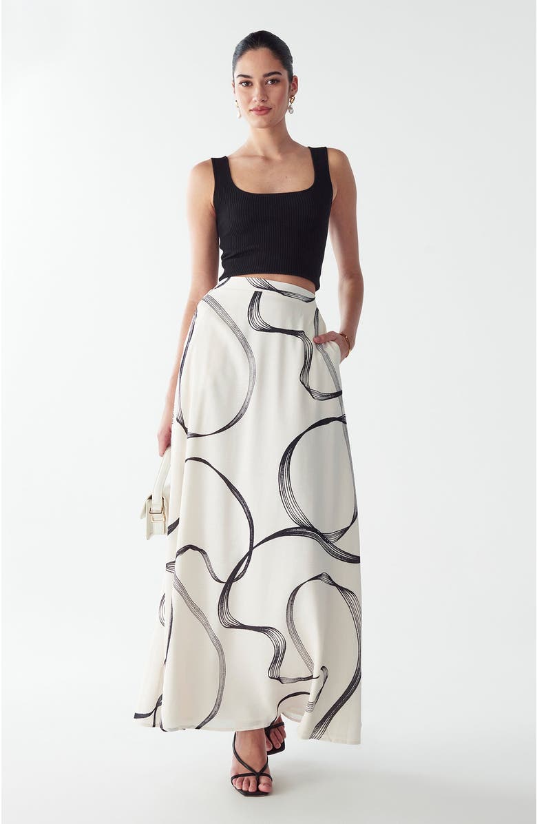 WILLA Saras Maxi Skirt, Alternate, color, Abstract Swirl