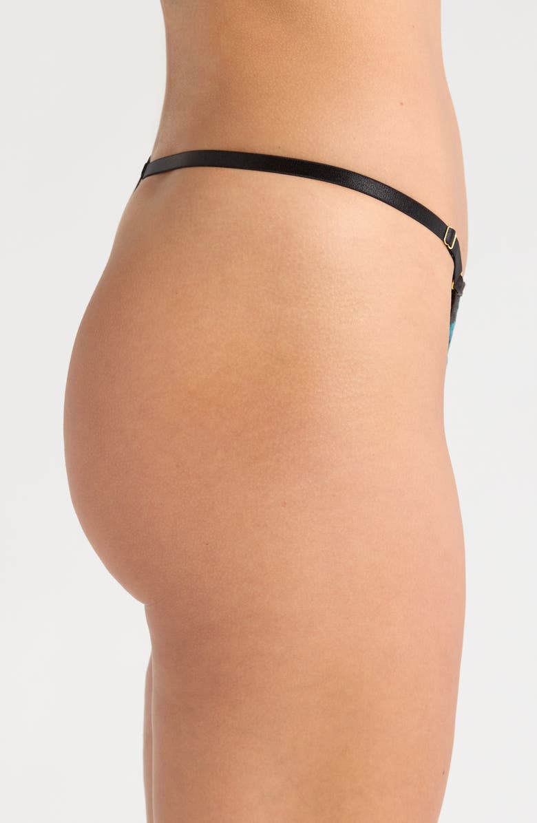 KILO BRAVA Embroidered Mesh G-String, Alternate, color, Black Emerald