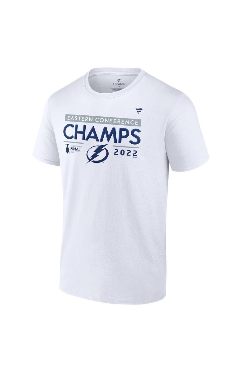 FANATICS Men's Fanatics Branded White Tampa Bay Lightning 2022 Eastern Conference Champions Big & Tall Locker Room T-Shirt, Alternate, color,