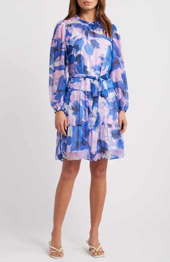 Floral Long Sleeve Tiered Dress