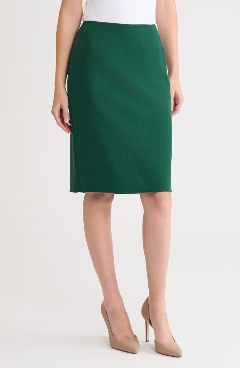 KASPER Slim Skirt, Alternate, color, Evergreen