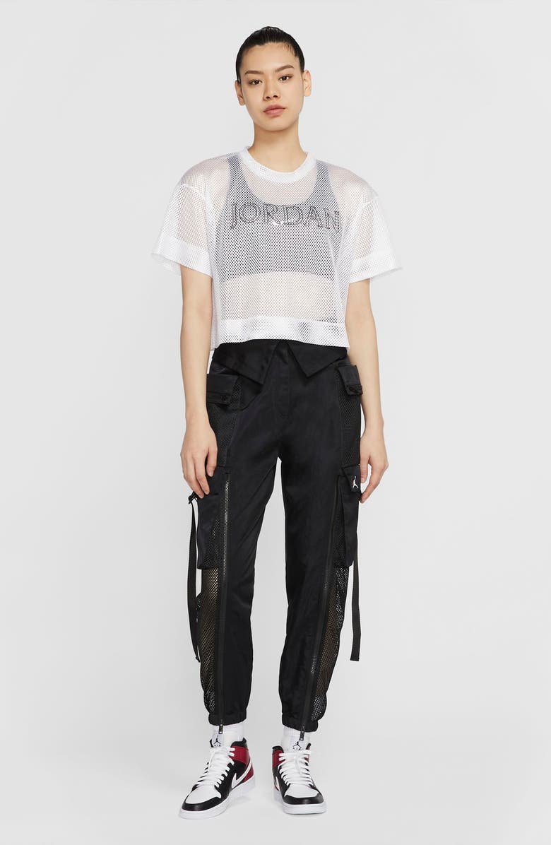 Jordan Utility Mesh Trim Nylon Foldover Pants, Alternate, color, 