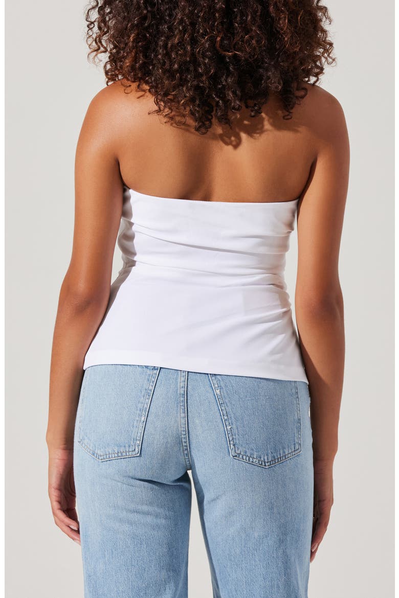 Mel Side Ruched Halter Top, Alternate, color, WHITE