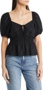 Treasure & Bond Linen Blend Peplum Top