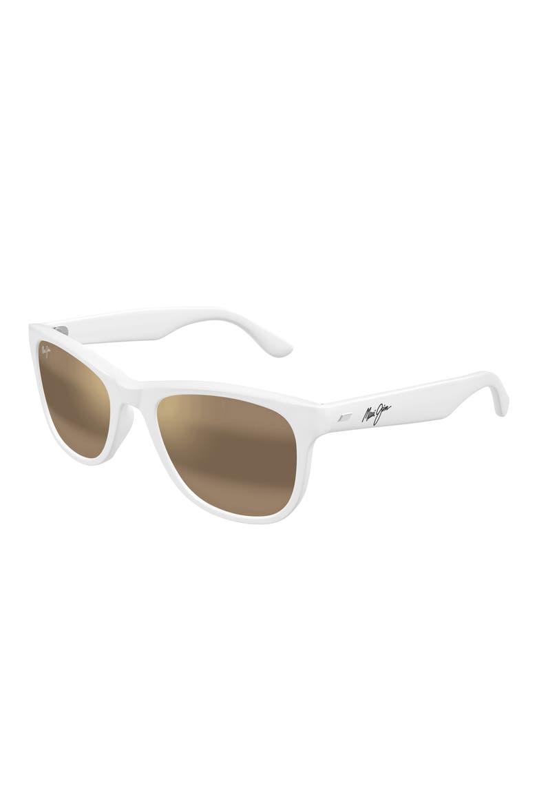 Kikonia XL 56mm Wraparound Rectangular Sunglasses, Alternate, color, WHITE