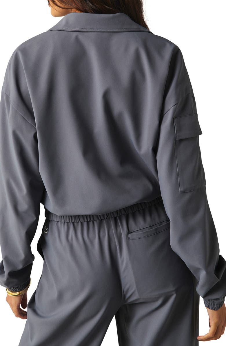 Beyond Yoga Status Crop Jacket, Alternate, color, Night Shadow