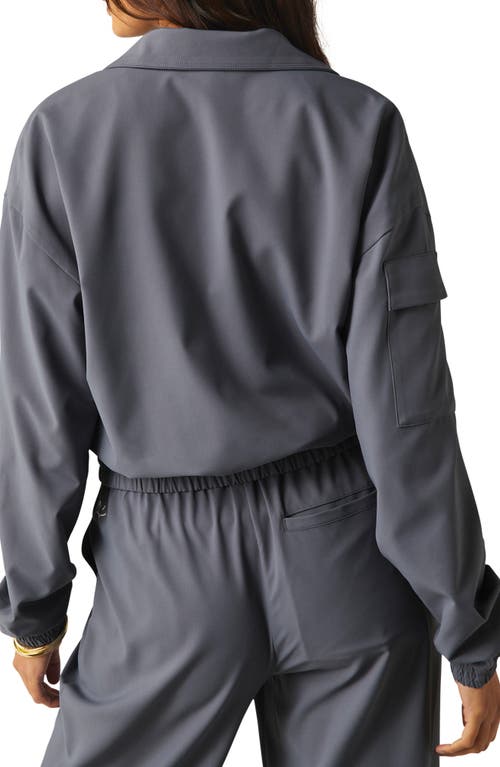 Beyond Yoga Status Crop Jacket In Gray