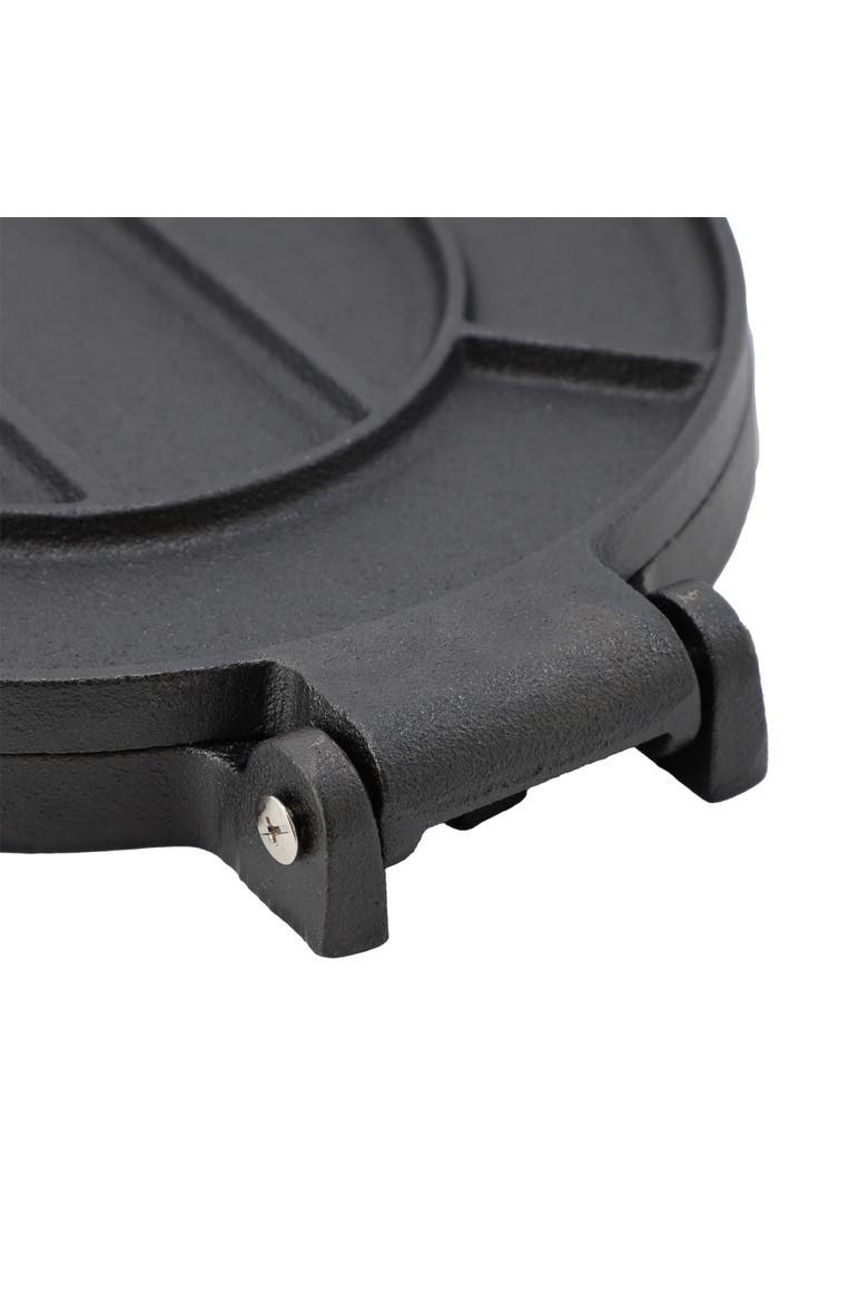7.9 Inch Heavy Duty Round Cast Iron Tortilla Maker Press, Alternate, color, Black